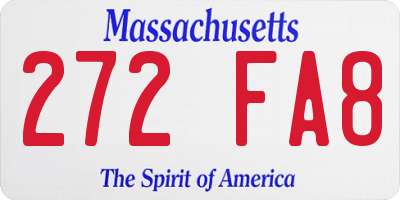 MA license plate 272FA8