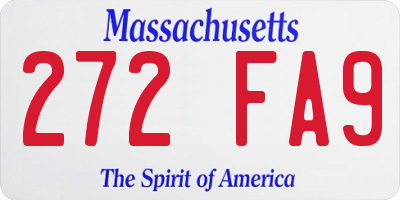 MA license plate 272FA9