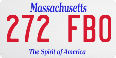 MA license plate 272FB0