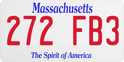 MA license plate 272FB3