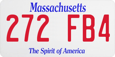MA license plate 272FB4