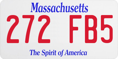 MA license plate 272FB5