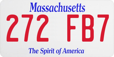 MA license plate 272FB7