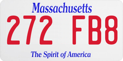 MA license plate 272FB8