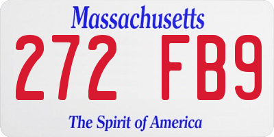 MA license plate 272FB9