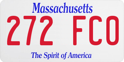 MA license plate 272FC0