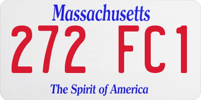MA license plate 272FC1