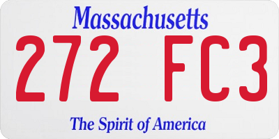 MA license plate 272FC3