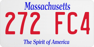 MA license plate 272FC4