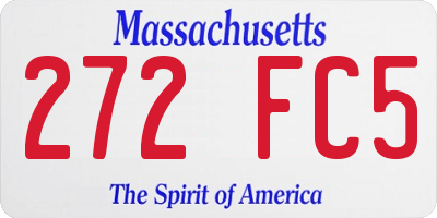 MA license plate 272FC5