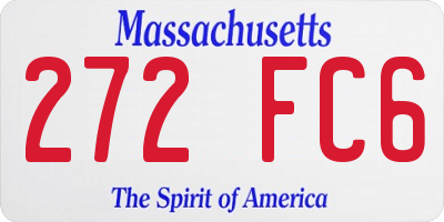 MA license plate 272FC6