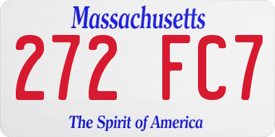 MA license plate 272FC7