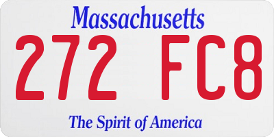 MA license plate 272FC8