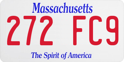 MA license plate 272FC9