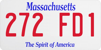 MA license plate 272FD1