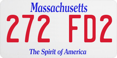 MA license plate 272FD2