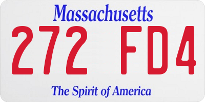 MA license plate 272FD4