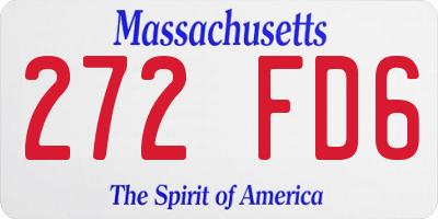MA license plate 272FD6