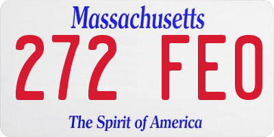 MA license plate 272FE0