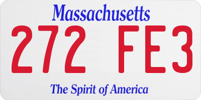 MA license plate 272FE3