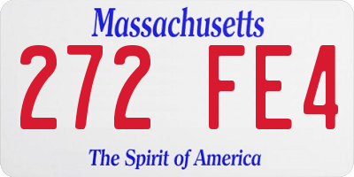 MA license plate 272FE4