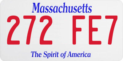 MA license plate 272FE7