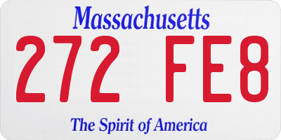 MA license plate 272FE8