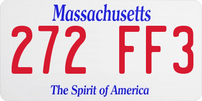 MA license plate 272FF3
