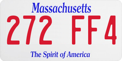 MA license plate 272FF4