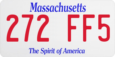 MA license plate 272FF5