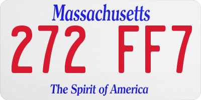 MA license plate 272FF7