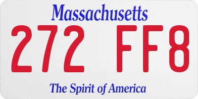 MA license plate 272FF8