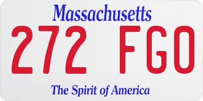 MA license plate 272FG0
