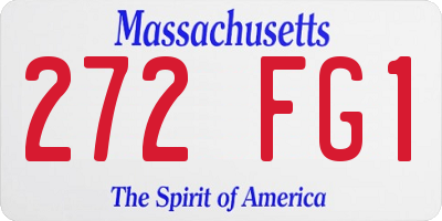 MA license plate 272FG1