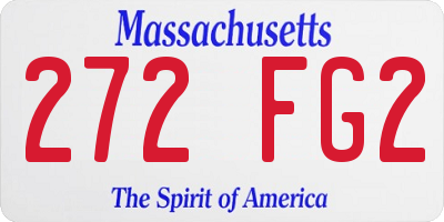 MA license plate 272FG2