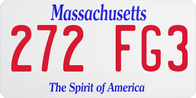 MA license plate 272FG3