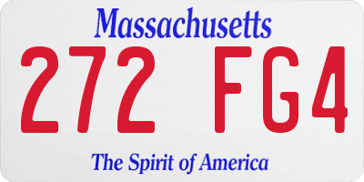 MA license plate 272FG4