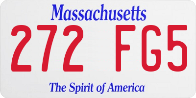 MA license plate 272FG5