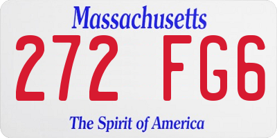 MA license plate 272FG6