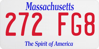 MA license plate 272FG8