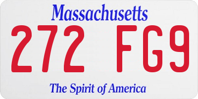 MA license plate 272FG9
