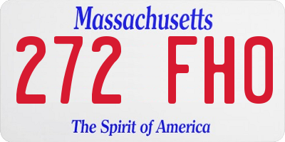 MA license plate 272FH0