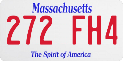 MA license plate 272FH4
