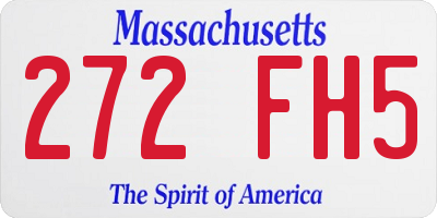 MA license plate 272FH5