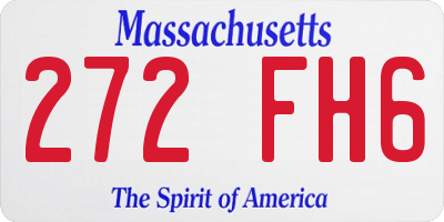 MA license plate 272FH6