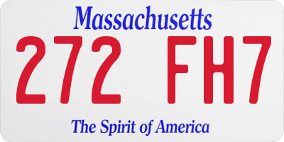 MA license plate 272FH7