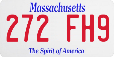 MA license plate 272FH9