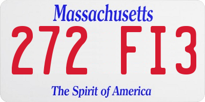 MA license plate 272FI3