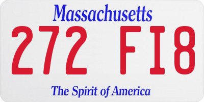 MA license plate 272FI8