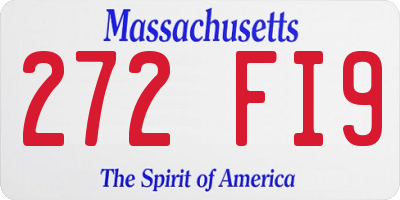 MA license plate 272FI9